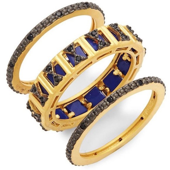 Freida Rothman Jewelry - Freida Rothman 14K Gold &Rhodium Plated cage rings